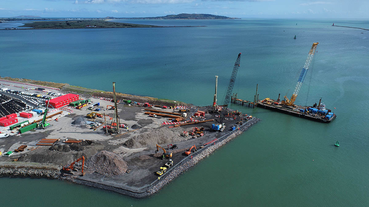 Tubular piling works at Dublin Port Berths 52 and 53